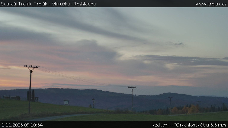 Skiareál Troják - Troják - Maruška - Rozhledna - 1.11.2025 v 06:10 Skiareál Troják - Troják - Maruška - Rozhledna - 1.11.2025 v 06:10