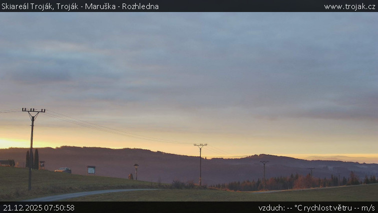 Skiareál Troják - Troják - Maruška - Rozhledna - 21.12.2025 v 07:50
