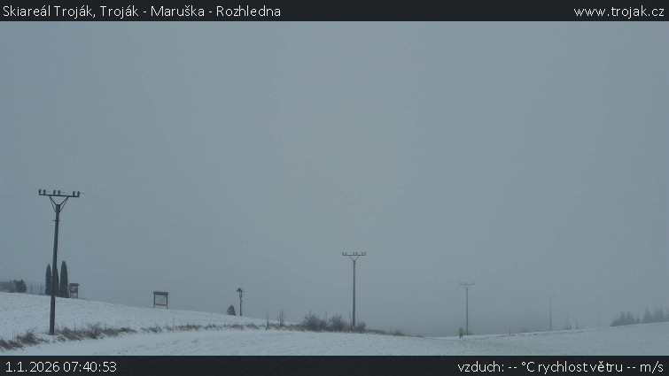 Skiareál Troják - Troják - Maruška - Rozhledna - 1.1.2026 v 07:40
