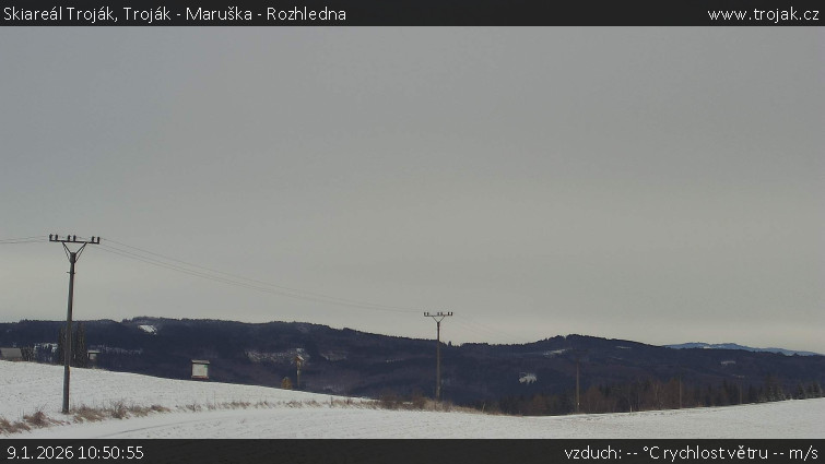 Skiareál Troják - Troják - Maruška - Rozhledna - 9.1.2026 v 10:50