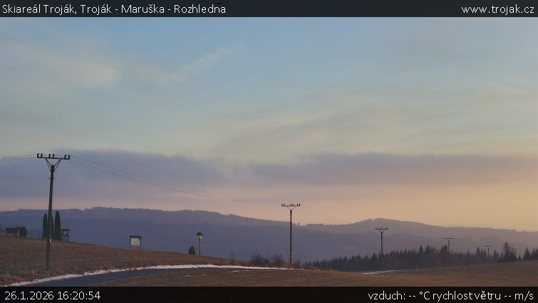 Skiareál Troják - Troják - Maruška - Rozhledna - 26.1.2026 v 16:20