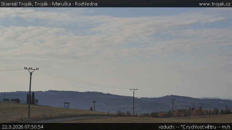 Skiareál Troják - Troják - Maruška - Rozhledna - 22.3.2026 v 07:50