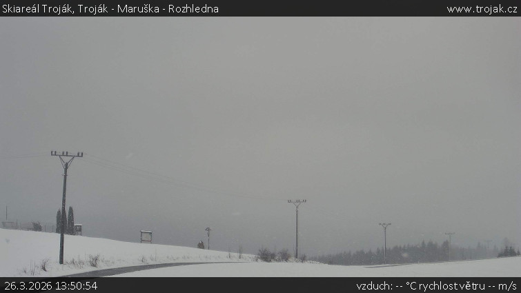 Skiareál Troják - Troják - Maruška - Rozhledna - 26.3.2026 v 13:50