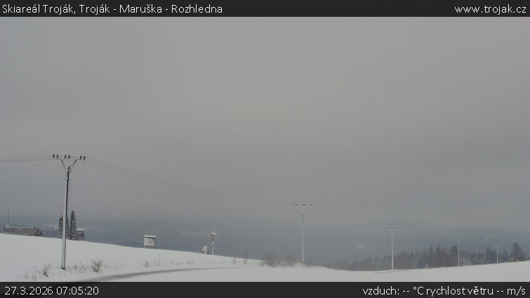 Skiareál Troják - Troják - Maruška - Rozhledna - 27.3.2026 v 07:05