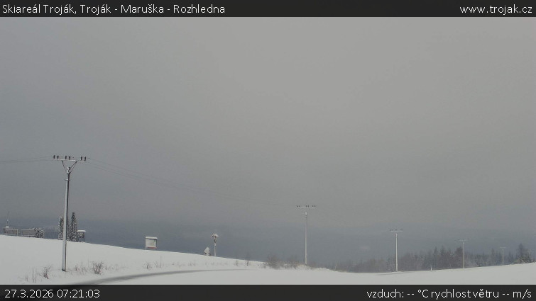 Skiareál Troják - Troják - Maruška - Rozhledna - 27.3.2026 v 07:21