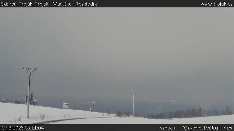 Skiareál Troják - Troják - Maruška - Rozhledna - 27.3.2026 v 08:11