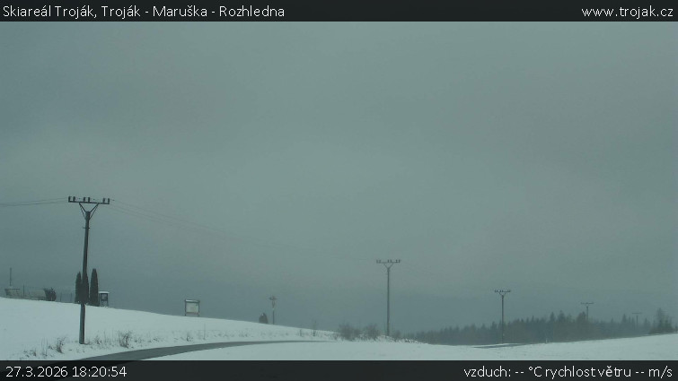 Skiareál Troják - Troják - Maruška - Rozhledna - 27.3.2026 v 18:20
