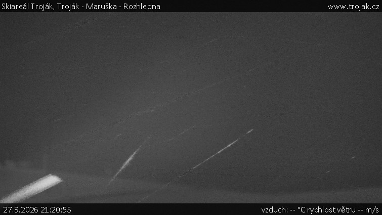 Skiareál Troják - Troják - Maruška - Rozhledna - 27.3.2026 v 21:20