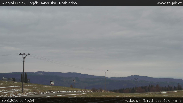 Skiareál Troják - Troják - Maruška - Rozhledna - 30.3.2026 v 06:40