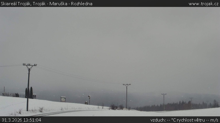 Skiareál Troják - Troják - Maruška - Rozhledna - 31.3.2026 v 13:51