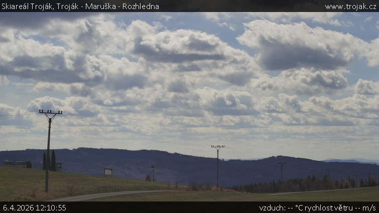 Skiareál Troják - Troják - Maruška - Rozhledna - 6.4.2026 v 12:10