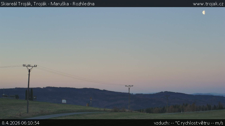 Skiareál Troják - Troják - Maruška - Rozhledna - 8.4.2026 v 06:10