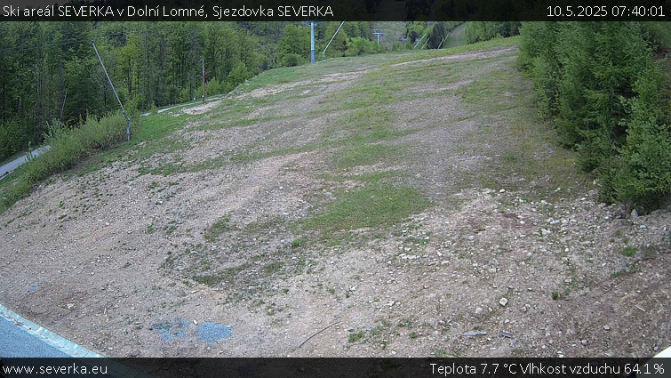 Ski areál SEVERKA v Dolní Lomné - Sjezdovka SEVERKA - 10.5.2025 v 07:40 Ski areál SEVERKA v Dolní Lomné - Sjezdovka SEVERKA - 10.5.2025 v 07:40