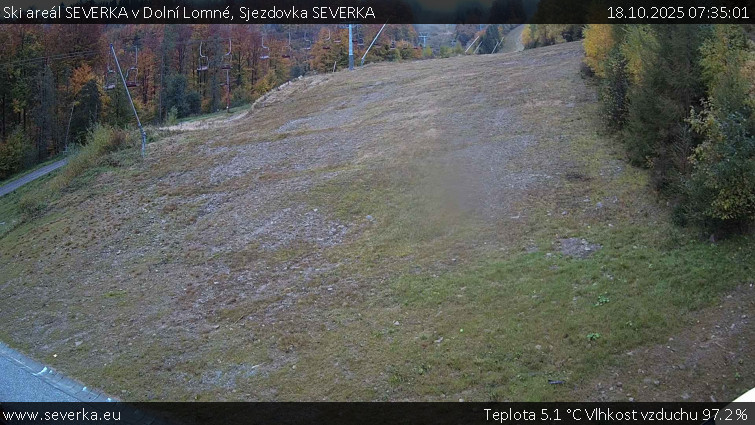 Ski areál SEVERKA v Dolní Lomné - Sjezdovka SEVERKA - 18.10.2025 v 07:35 Ski areál SEVERKA v Dolní Lomné - Sjezdovka SEVERKA - 18.10.2025 v 07:35