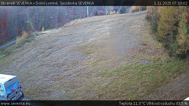 Ski areál SEVERKA v Dolní Lomné - Sjezdovka SEVERKA - 1.11.2025 v 07:10 Ski areál SEVERKA v Dolní Lomné - Sjezdovka SEVERKA - 1.11.2025 v 07:10