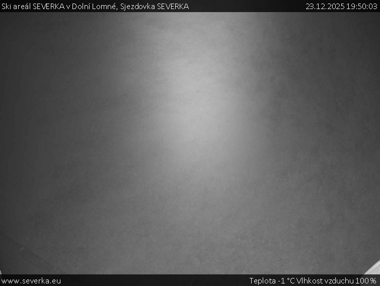 Ski areál SEVERKA v Dolní Lomné - Sjezdovka SEVERKA - 23.12.2025 v 19:50