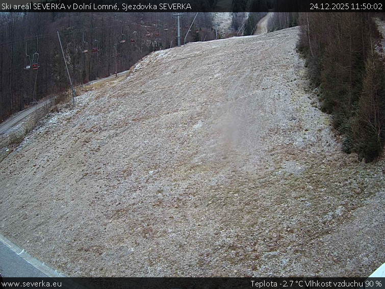 Ski areál SEVERKA v Dolní Lomné - Sjezdovka SEVERKA - 24.12.2025 v 11:50