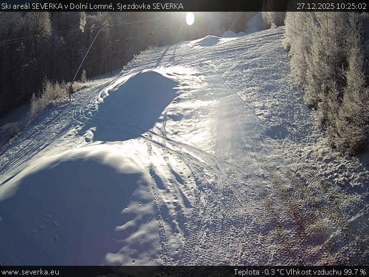 Ski areál SEVERKA v Dolní Lomné - Sjezdovka SEVERKA - 27.12.2025 v 10:25
