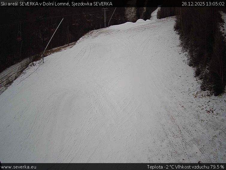 Ski areál SEVERKA v Dolní Lomné - Sjezdovka SEVERKA - 28.12.2025 v 13:05