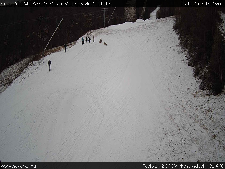 Ski areál SEVERKA v Dolní Lomné - Sjezdovka SEVERKA - 28.12.2025 v 14:05