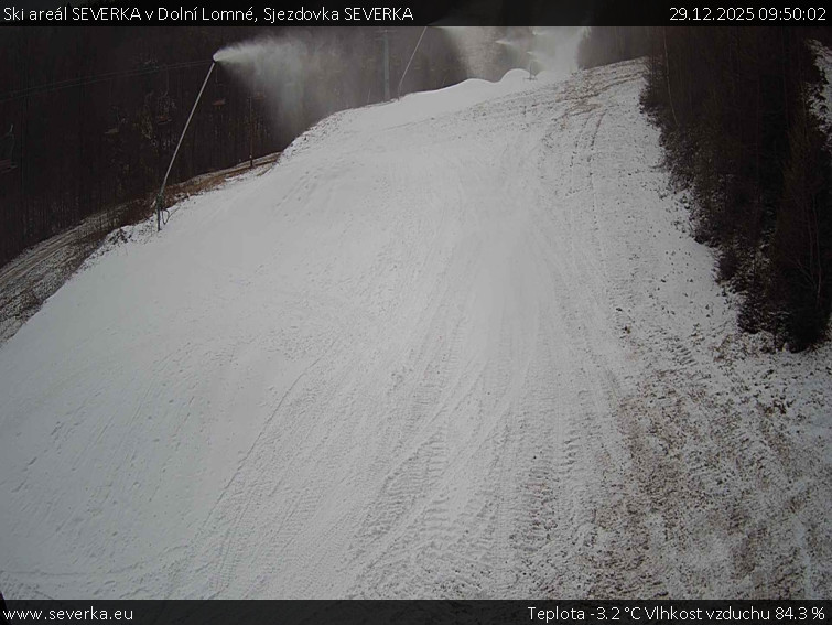 Ski areál SEVERKA v Dolní Lomné - Sjezdovka SEVERKA - 29.12.2025 v 09:50