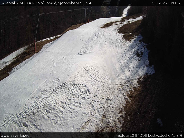 Ski areál SEVERKA v Dolní Lomné - Sjezdovka SEVERKA - 5.3.2026 v 13:00