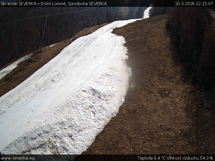 Ski areál SEVERKA v Dolní Lomné - Sjezdovka SEVERKA - 20.3.2026 v 12:15