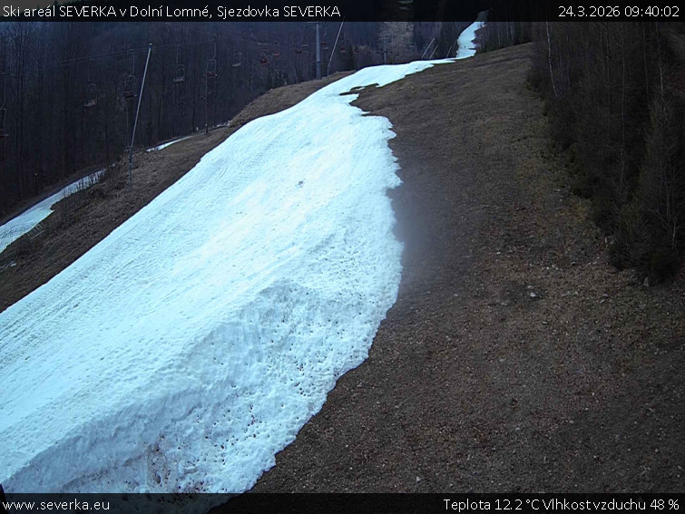 Ski areál SEVERKA v Dolní Lomné - Sjezdovka SEVERKA - 24.3.2026 v 09:40