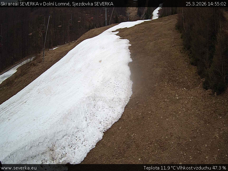 Ski areál SEVERKA v Dolní Lomné - Sjezdovka SEVERKA - 25.3.2026 v 14:55