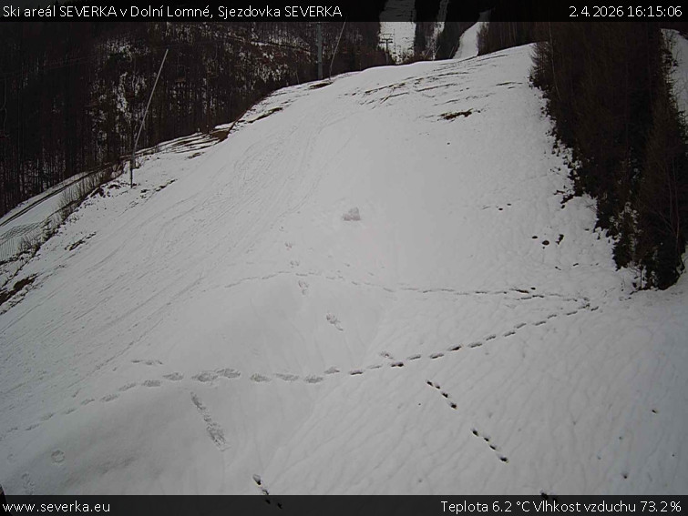 Ski areál SEVERKA v Dolní Lomné - Sjezdovka SEVERKA - 2.4.2026 v 16:15