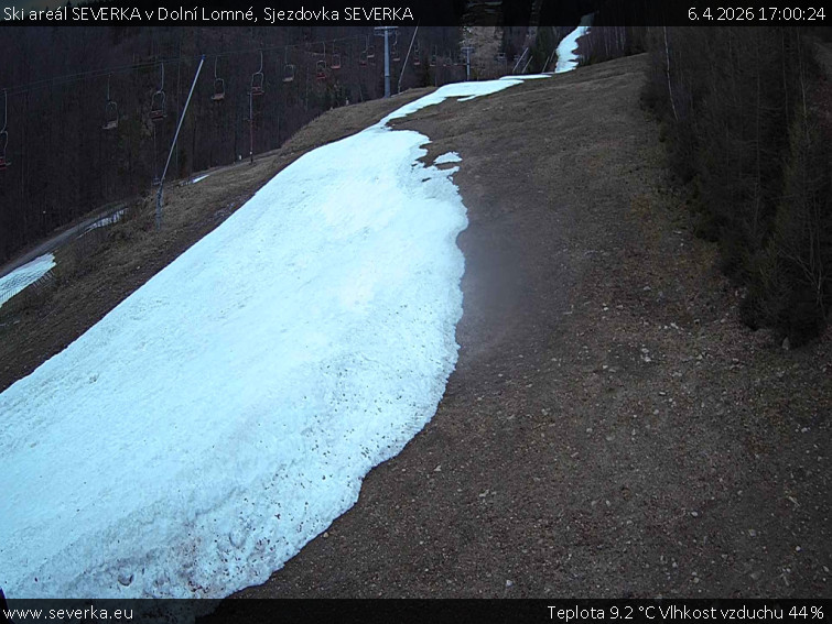 Ski areál SEVERKA v Dolní Lomné - Sjezdovka SEVERKA - 6.4.2026 v 17:00