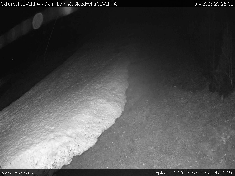 Ski areál SEVERKA v Dolní Lomné - Sjezdovka SEVERKA - 9.4.2026 v 23:25