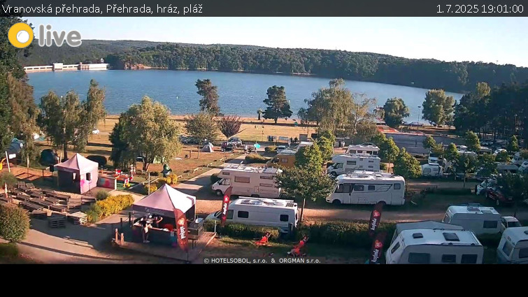Vranovská přehrada - Přehrada, hráz, pláž - 1.7.2025 v 19:01 Vranovská přehrada - Přehrada, hráz, pláž - 1.7.2025 v 19:01