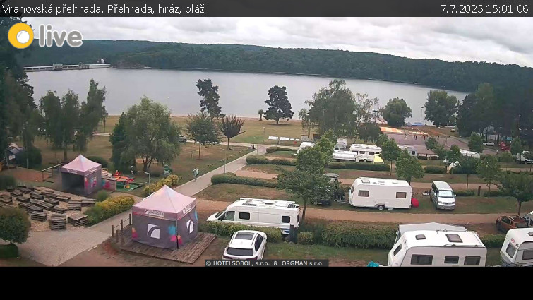 Vranovská přehrada - Přehrada, hráz, pláž - 7.7.2025 v 15:01 Vranovská přehrada - Přehrada, hráz, pláž - 7.7.2025 v 15:01