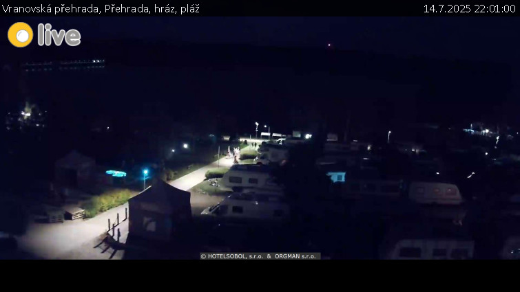 Vranovská přehrada - Přehrada, hráz, pláž - 14.7.2025 v 22:01 Vranovská přehrada - Přehrada, hráz, pláž - 14.7.2025 v 22:01