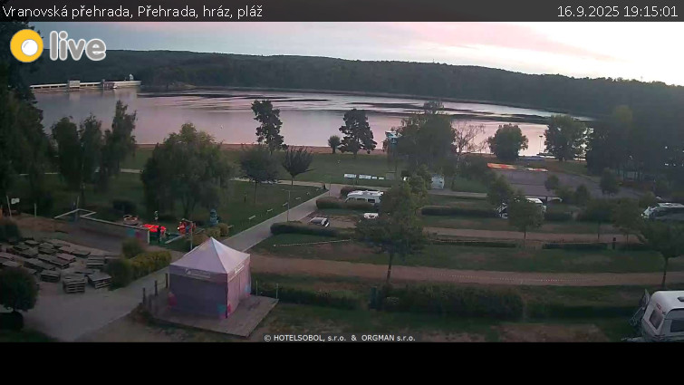 Vranovská přehrada - Přehrada, hráz, pláž - 16.9.2025 v 19:15 Vranovská přehrada - Přehrada, hráz, pláž - 16.9.2025 v 19:15