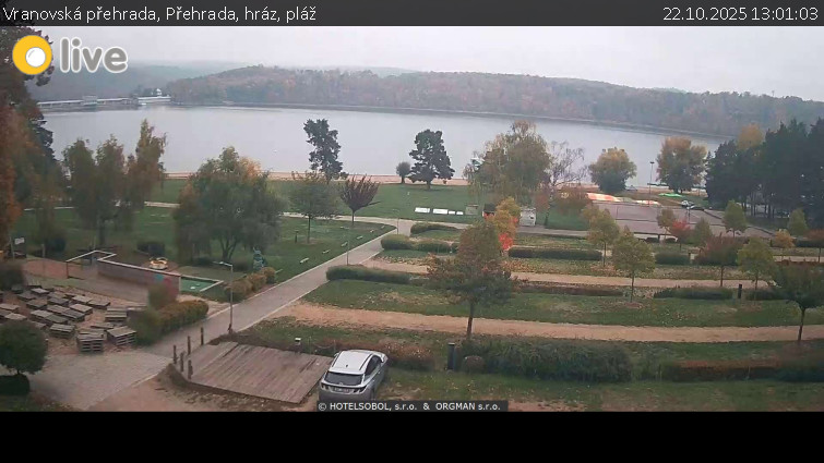 Vranovská přehrada - Přehrada, hráz, pláž - 22.10.2025 v 13:01 Vranovská přehrada - Přehrada, hráz, pláž - 22.10.2025 v 13:01