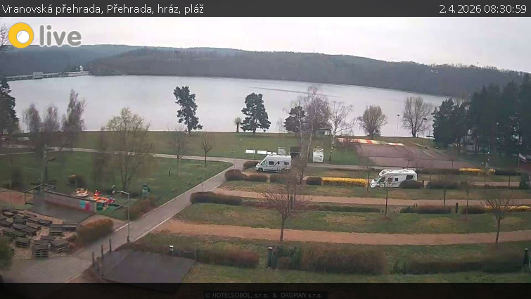 Vranovská přehrada - Přehrada, hráz, pláž - 2.4.2026 v 08:30