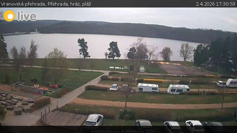 Vranovská přehrada - Přehrada, hráz, pláž - 2.4.2026 v 17:30