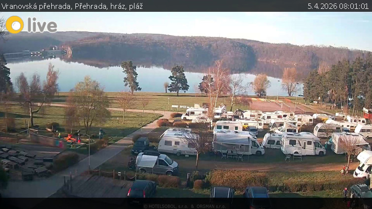 Vranovská přehrada - Přehrada, hráz, pláž - 5.4.2026 v 08:01