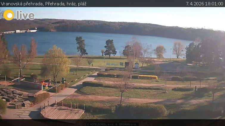 Vranovská přehrada - Přehrada, hráz, pláž - 7.4.2026 v 18:01