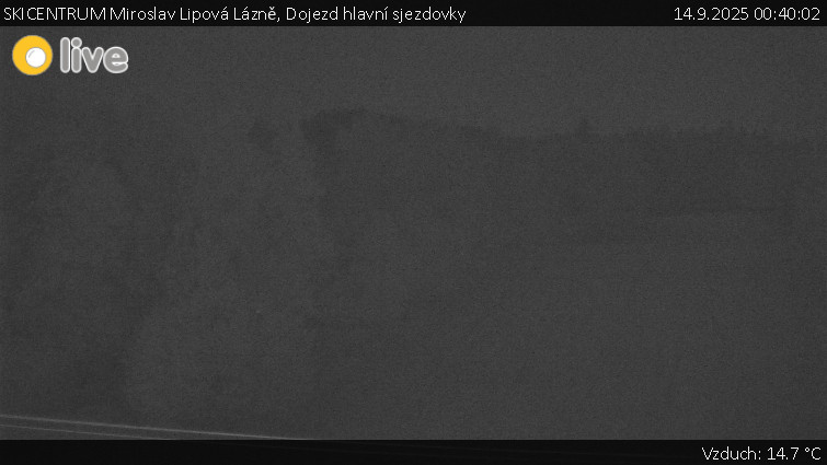 SKICENTRUM Miroslav Lipová Lázně - Dojezd hlavní sjezdovky - 14.9.2025 v 00:40