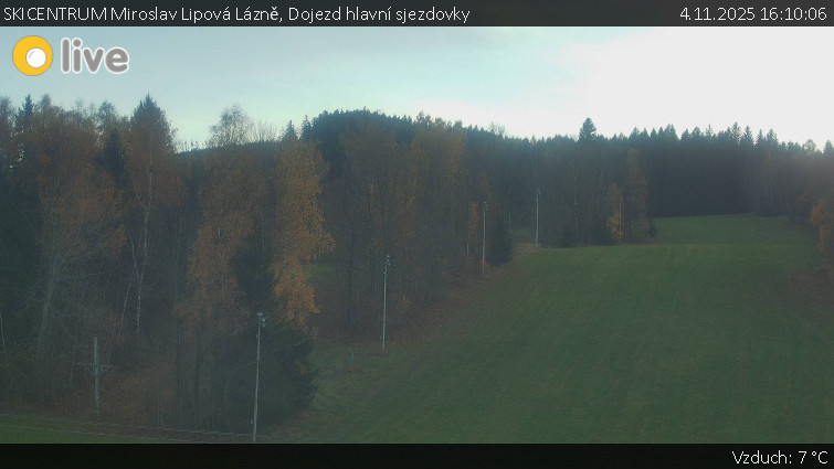 SKICENTRUM Miroslav Lipová Lázně - Dojezd hlavní sjezdovky - 4.11.2025 v 16:10