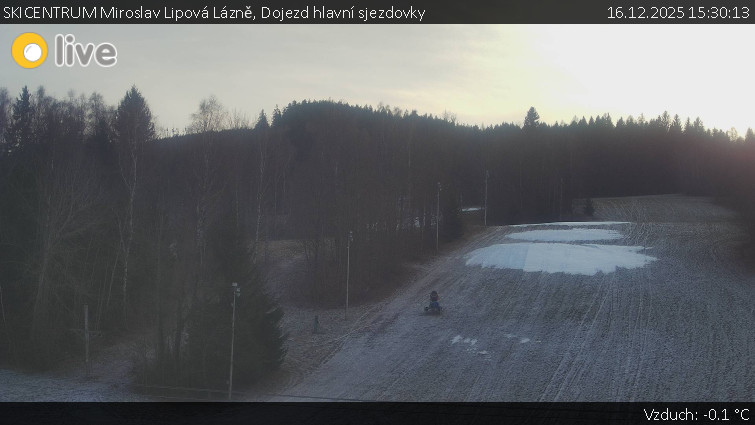 SKICENTRUM Miroslav Lipová Lázně - Dojezd hlavní sjezdovky - 16.12.2025 v 15:30