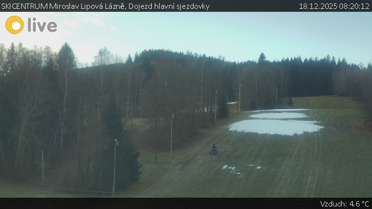 SKICENTRUM Miroslav Lipová Lázně - Dojezd hlavní sjezdovky - 18.12.2025 v 08:20