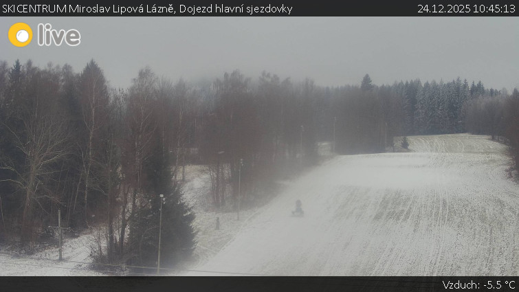 SKICENTRUM Miroslav Lipová Lázně - Dojezd hlavní sjezdovky - 24.12.2025 v 10:45