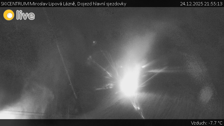 SKICENTRUM Miroslav Lipová Lázně - Dojezd hlavní sjezdovky - 24.12.2025 v 21:55