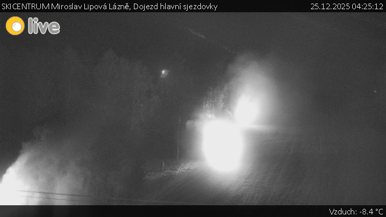 SKICENTRUM Miroslav Lipová Lázně - Dojezd hlavní sjezdovky - 25.12.2025 v 04:25