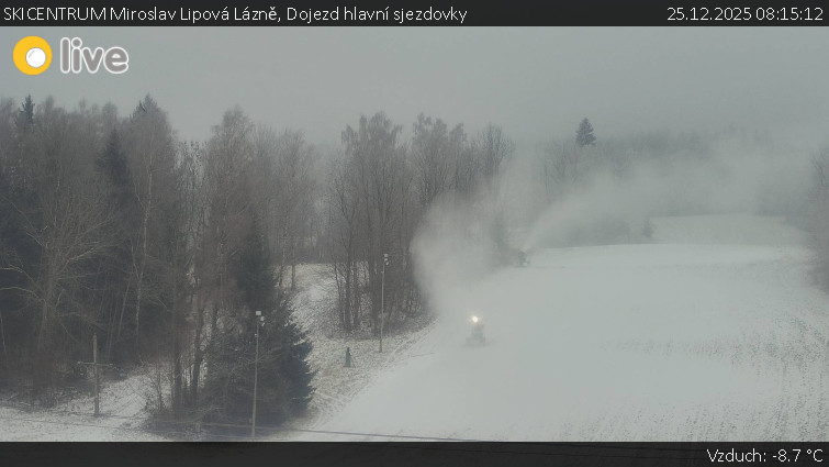 SKICENTRUM Miroslav Lipová Lázně - Dojezd hlavní sjezdovky - 25.12.2025 v 08:15