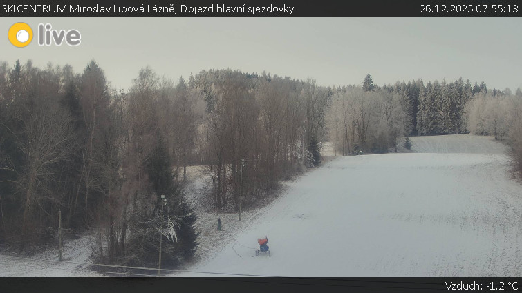 SKICENTRUM Miroslav Lipová Lázně - Dojezd hlavní sjezdovky - 26.12.2025 v 07:55
